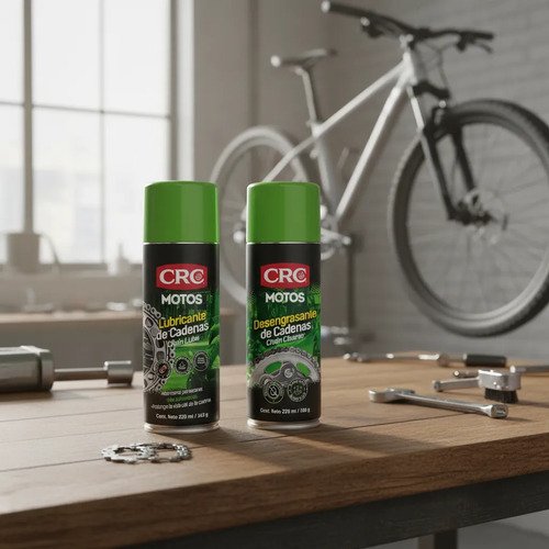Kit Limpieza Cadena Moto Crc 220 Ml Lubricante Desengrasante