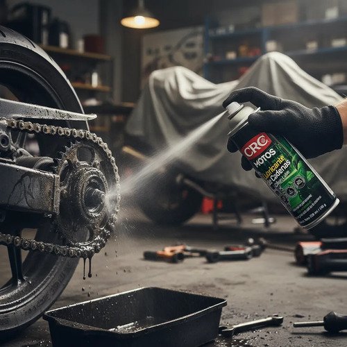 Kit Limpieza Cadena Moto Crc 220 Ml Lubricante Desengrasante