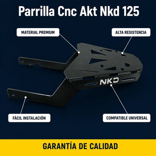 Parrilla Akt Nkd 125 Base Maletero Cnc Acero Reforzada
