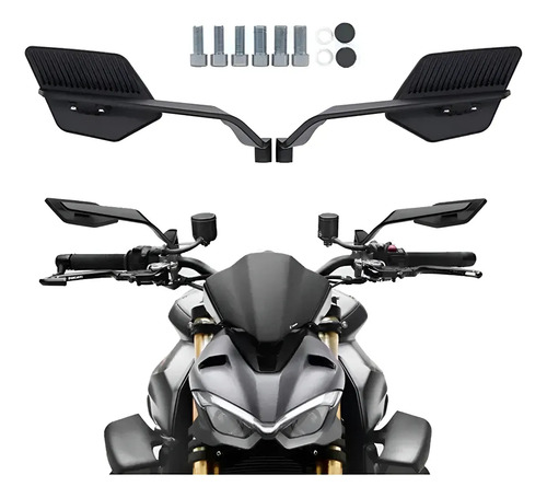 D_980518-MCO107200834567_022026-O.jpg Espejos Aleron Stealth Max Naked Universales Lujo Moto Negro