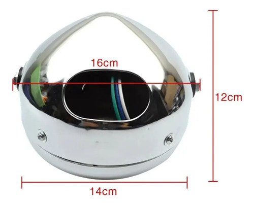 Farola Redonda Cafe Racer Cromada Gn 125h