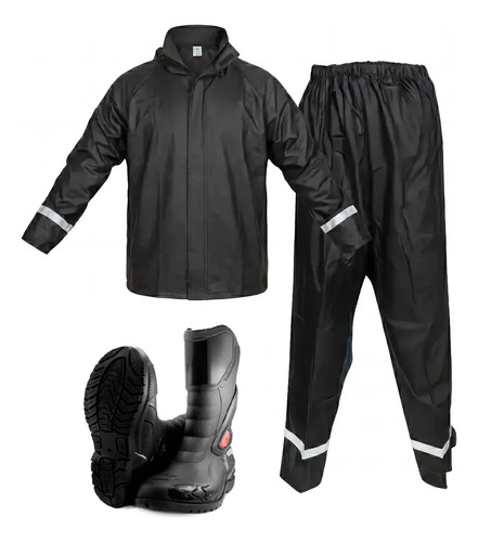 D_988259-MCO110935007538_052026-O.jpg Impermeable Moto Con Botas Traje Lluvia Siliconado