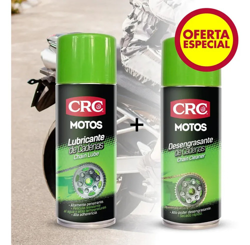 Kit Limpieza Cadena Moto Lubricante Desengrasante Cepillo
