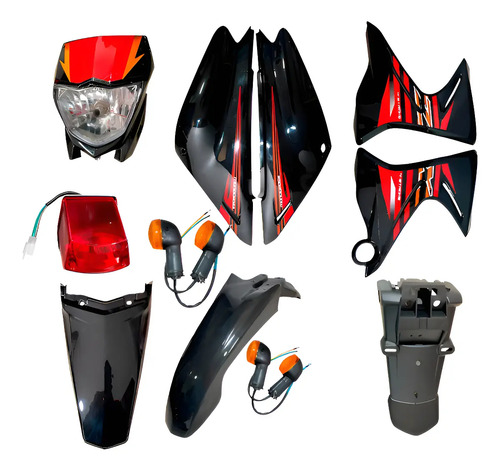 Kit Plástico Xtz 125 Tapas Guardabarros Carenaje Cola Stop
